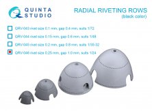 Radial riveting rows, Black color rivet size 0.25 mm, gap 1.0 mm